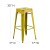 Flash Furniture ET-BT3503-30-YL-GG 30" Backless Distressed Yellow Metal Indoor/Outdoor Barstool addl-5