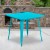 Flash Furniture ET-CT002-1-CB-GG 31.5" Square Crystal Teal-Blue Metal Indoor/Outdoor Table addl-1