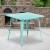 Flash Furniture ET-CT002-1-MINT-GG 31.5" Square Mint Green Metal Indoor/Outdoor Table addl-1