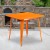 Flash Furniture ET-CT002-1-OR-GG 31.5" Square Orange Metal Indoor/Outdoor Table addl-1