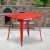 Flash Furniture ET-CT002-1-RED-GG 31.5" Square Red Metal Indoor/Outdoor Table addl-1