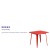 Flash Furniture ET-CT002-1-RED-GG 31.5" Square Red Metal Indoor/Outdoor Table addl-3