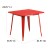 Flash Furniture ET-CT002-1-RED-GG 31.5" Square Red Metal Indoor/Outdoor Table addl-5