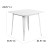 Flash Furniture ET-CT002-1-WH-GG 31.5" Square White Metal Indoor/Outdoor Table addl-5