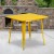 Flash Furniture ET-CT002-1-YL-GG 31.5" Square Yellow Metal Indoor/Outdoor Table addl-1