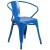 Flash Furniture ET-CT002-4-70-BL-GG 31.5" Square Blue Metal Indoor/Outdoor Table Set with 4 Arm Chairs addl-4