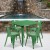 Flash Furniture ET-CT002-4-70-GN-GG 31.5" Square Green Metal Indoor/Outdoor Table Set with 4 Arm Chairs addl-1