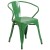 Flash Furniture ET-CT002-4-70-GN-GG 31.5" Square Green Metal Indoor/Outdoor Table Set with 4 Arm Chairs addl-4