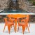 Flash Furniture ET-CT002-4-70-OR-GG 31.5" Square Orange Metal Indoor/Outdoor Table Set with 4 Arm Chairs addl-1