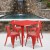 Flash Furniture ET-CT002-4-70-RED-GG 31.5" Square Red Metal Indoor/Outdoor Table Set with 4 Arm Chairs addl-1