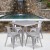Flash Furniture ET-CT002-4-70-SIL-GG 31.5" Square Silver Metal Indoor/Outdoor Table Set with 4 Arm Chairs addl-1