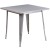Flash Furniture ET-CT002-4-70-SIL-GG 31.5" Square Silver Metal Indoor/Outdoor Table Set with 4 Arm Chairs addl-3