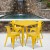 Flash Furniture ET-CT002-4-70-YL-GG 31.5" Square Yellow Metal Indoor/Outdoor Table Set with 4 Arm Chairs addl-1