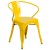 Flash Furniture ET-CT002-4-70-YL-GG 31.5" Square Yellow Metal Indoor/Outdoor Table Set with 4 Arm Chairs addl-4
