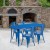 Flash Furniture ET-CT005-4-30-BL-GG 31.5" x 63" Rectangular Blue Metal Indoor/Outdoor Table Set with 4 Stack Chairs addl-1