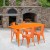 Flash Furniture ET-CT005-4-30-OR-GG 31.5" x 63" Rectangular Orange Metal Indoor/Outdoor Table Set with 4 Stack Chairs addl-1