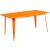 Flash Furniture ET-CT005-4-30-OR-GG 31.5" x 63" Rectangular Orange Metal Indoor/Outdoor Table Set with 4 Stack Chairs addl-3