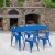 Flash Furniture ET-CT005-4-70-BL-GG 31.5" x 63" Rectangular Blue Metal Indoor/Outdoor Table Set with 4 Arm Chairs addl-1