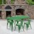 Flash Furniture ET-CT005-4-70-GN-GG 31.5" x 63" Rectangular Green Metal Indoor/Outdoor Table Set with 4 Arm Chairs addl-1