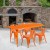 Flash Furniture ET-CT005-4-70-OR-GG 31.5" x 63" Rectangular Orange Metal Indoor/Outdoor Table Set with 4 Arm Chairs addl-1