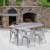 Flash Furniture ET-CT005-4-70-SIL-GG 31.5" x 63" Rectangular Silver Metal Indoor/Outdoor Table Set with 4 Arm Chairs addl-1