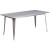 Flash Furniture ET-CT005-4-70-SIL-GG 31.5" x 63" Rectangular Silver Metal Indoor/Outdoor Table Set with 4 Arm Chairs addl-3