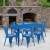 Flash Furniture ET-CT005-6-30-BL-GG 31.5" x 63" Rectangular Blue Metal Indoor/Outdoor Table Set with 6 Stack Chairs addl-1