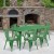Flash Furniture ET-CT005-6-30-GN-GG 31.5" x 63" Rectangular Green Metal Indoor/Outdoor Table Set with 6 Stack Chairs addl-1