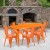 Flash Furniture ET-CT005-6-30-OR-GG 31.5" x 63" Rectangular Orange Metal Indoor/Outdoor Table Set with 6 Stack Chairs addl-1
