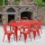Flash Furniture ET-CT005-6-30-RED-GG 31.5" x 63" Rectangular Red Metal Indoor/Outdoor Table Set with 6 Stack Chairs addl-1