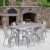 Flash Furniture ET-CT005-6-30-SIL-GG 31.5" x 63" Rectangular Silver Metal Indoor/Outdoor Table Set with 6 Stack Chairs addl-1