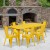Flash Furniture ET-CT005-6-30-YL-GG 31.5" x 63" Rectangular Yellow Metal Indoor/Outdoor Table Set with 6 Stack Chairs addl-1