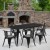 Flash Furniture ET-CT005-6-70-BK-GG 31.5" x 63" Rectangular Black Metal Indoor/Outdoor Table Set with 6 Arm Chairs addl-1
