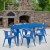 Flash Furniture ET-CT005-6-70-BL-GG 31.5" x 63" Rectangular Blue Metal Indoor/Outdoor Table Set with 6 Arm Chairs addl-1