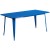 Flash Furniture ET-CT005-6-70-BL-GG 31.5" x 63" Rectangular Blue Metal Indoor/Outdoor Table Set with 6 Arm Chairs addl-3