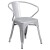 Flash Furniture ET-CT005-6-70-SIL-GG 31.5" x 63" Rectangular Silver Metal Indoor/Outdoor Table Set with 6 Arm Chairs addl-4