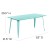 Flash Furniture ET-CT005-MINT-GG 31.5" x 63" Rectangular Mint Green Metal Indoor/Outdoor Table addl-4