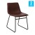 Flash Furniture ET-ER18345-18-DB-BK-GG 18" Mid-Back Sled Base Dining Chair in Dark Brown LeatherSoft with Black Frame, Set of 2 addl-2