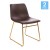 Flash Furniture ET-ER18345-18-DB-GG 18" Mid-Back Sled Base Dining Chair in Dark Brown LeatherSoft with Gold Frame, Set of 2 addl-2