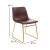 Flash Furniture ET-ER18345-18-DB-GG 18" Mid-Back Sled Base Dining Chair in Dark Brown LeatherSoft with Gold Frame, Set of 2 addl-4