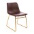 Flash Furniture ET-ER18345-18-DB-GG 18" Mid-Back Sled Base Dining Chair in Dark Brown LeatherSoft with Gold Frame, Set of 2 addl-7