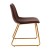 Flash Furniture ET-ER18345-18-DB-GG 18" Mid-Back Sled Base Dining Chair in Dark Brown LeatherSoft with Gold Frame, Set of 2 addl-8