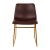 Flash Furniture ET-ER18345-18-DB-GG 18" Mid-Back Sled Base Dining Chair in Dark Brown LeatherSoft with Gold Frame, Set of 2 addl-9