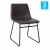 Flash Furniture ET-ER18345-18-GY-BK-GG 18" Mid-Back Sled Base Dining Chair in Dark Gray LeatherSoft with Black Frame, Set of 2 addl-2