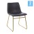 Flash Furniture ET-ER18345-18-GY-GG 18" Mid-Back Sled Base Dining Chair in Dark Gray LeatherSoft with Gold Frame, Set of 2 addl-2