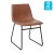 Flash Furniture ET-ER18345-18-LB-BK-GG 18" Mid-Back Sled Base Dining Chair in Light Brown LeatherSoft with Black Frame, Set of 2 addl-2