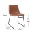 Flash Furniture ET-ER18345-18-LB-BK-GG 18" Mid-Back Sled Base Dining Chair in Light Brown LeatherSoft with Black Frame, Set of 2 addl-5
