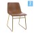 Flash Furniture ET-ER18345-18-LB-GG 18" Mid-Back Sled Base Dining Chair in Light Brown LeatherSoft with Gold Frame, Set of 2 addl-2