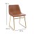 Flash Furniture ET-ER18345-18-LB-GG 18" Mid-Back Sled Base Dining Chair in Light Brown LeatherSoft with Gold Frame, Set of 2 addl-4