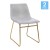 Flash Furniture ET-ER18345-18-LG-GG 18" Mid-Back Sled Base Dining Chair in Light Gray LeatherSoft with Gold Frame, Set of 2 addl-2